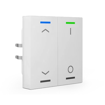 MDT RF-TAL55T202.C1S RF+ Push-button Lite 55 - 4 gombos fehér, fényes RF+ taszter státusz LED-ekkel, fel/le és I/O szimbólummal