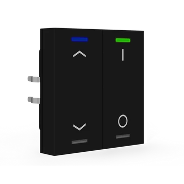 MDT RF-TAL55T206.C1S RF+ Push-button Lite 55 - 4 gombos fekete, matt RF+ taszter státusz LED-ekkel, fel/le és I/O szimbólummal