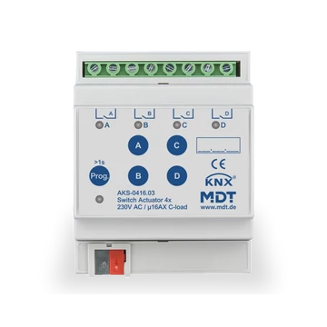 MDT AKS-0416.03 Switch Actuator AKS Standard 16A - 4 csatornás KNX kapcsoló aktor (16A)