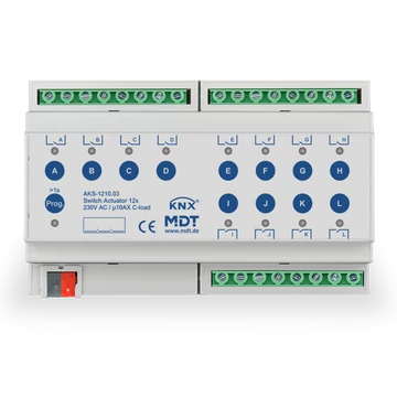 MDT AKS-1210.03 Switch Actuator AKS Standard 10A - 12 csatornás KNX kapcsoló aktor (10A)