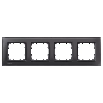 5TG12042- Siemens Delta Miro Glass üveg 4-es keret fekete