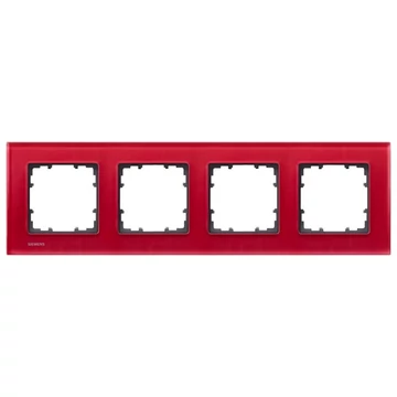 5TG12043- Siemens Delta Miro Glass Orient üveg 4-es keret piros