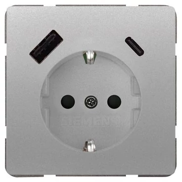 5UB1870-1PM01 - Siemens DELTA style dugalj USB csatlakozóval, metálfényű platina