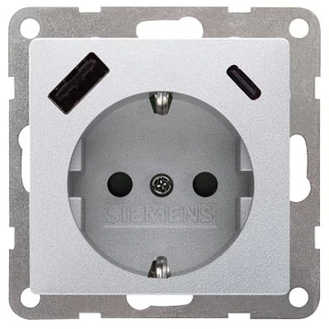 5UB1970-1AM01 - Siemens dugalj USB csatlakozóval, metálfényű alumínium