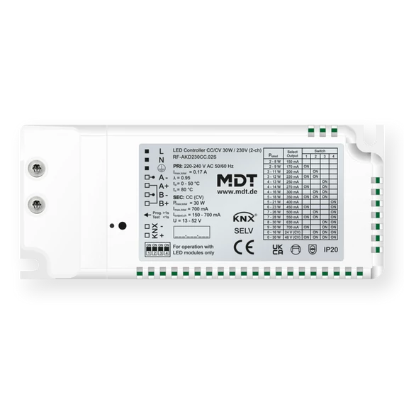 MDT RF-AKD230CC.02S KNX RF+ LED Controller – RF+ LED vezérlő CC/CV 30W