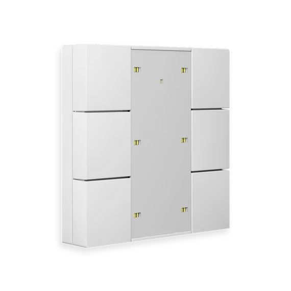MDT RF-TA55A6.01 RF+ Push Button Plus 55- 6 gombos fehér, matt RF taszter beépített aktorral