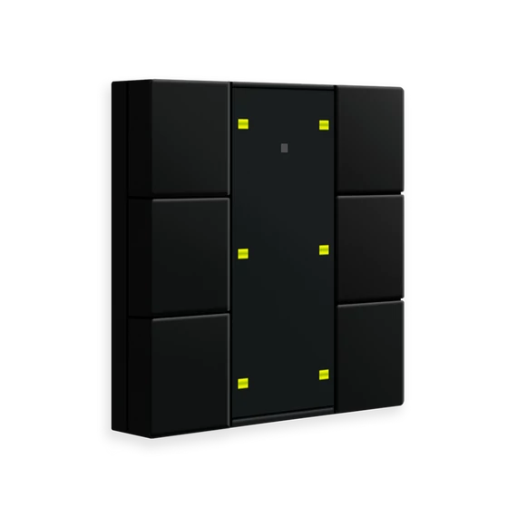 MDT RF-TA55A606.01 RF+ Push Button Plus 55 - 6 gombos fekete, matt RF taszter beépített aktorral