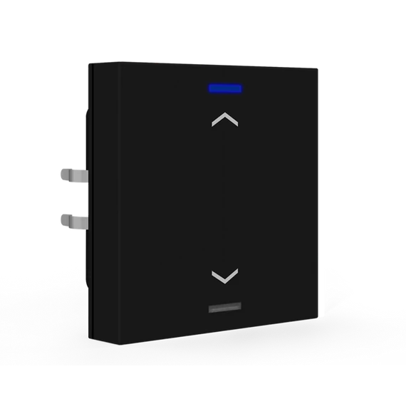 MDT RF-TAL55T106.A1S RF+ Push-button Lite 55 - 2 gombos fekete, matt RF+ taszter státusz LED-ekkel, fel/le szimbólummal