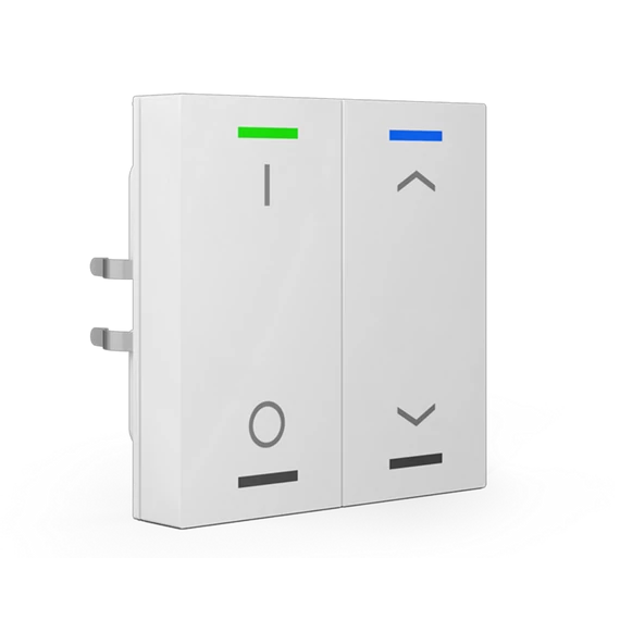 MDT RF-TAL55T202.D1S RF+ Push-button Lite 55 - 4 gombos fehér, fényes RF+ taszter státusz LED-ekkel, I/O és fel/le szimbólummal
