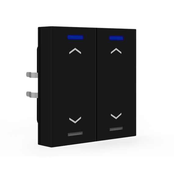MDT RF-TAL55T206.A1S RF+ Push-button Lite 55 - 4 gombos fekete, matt RF+ taszter státusz LED-ekkel, fel/le szimbólummal