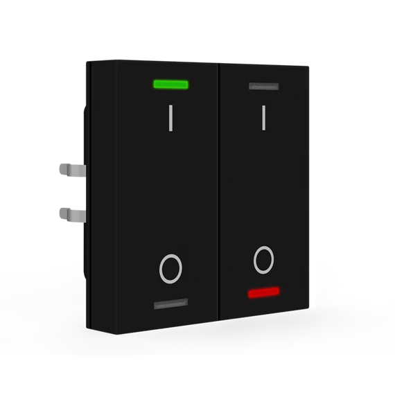 MDT RF-TAL55T206.B1S RF+ Push-button Lite 55 - 4 gombos fekete, matt RF+ taszter státusz LED-ekkel, I/O szimbólummal