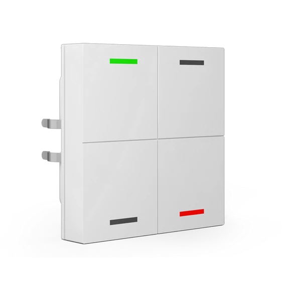 MDT RF-TAL55T402.01S RF+ Push-button Lite 55 - 4 gombos fehér, fényes RF+ taszter státusz LED-ekkel