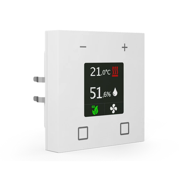MDT SCN-RTN63S.01 Room Temperature Extension Unit Smart 63 – Studio fehér, fényes helyiség hőmérséklet mérő kijelzővel, 2 nyomógombbal
