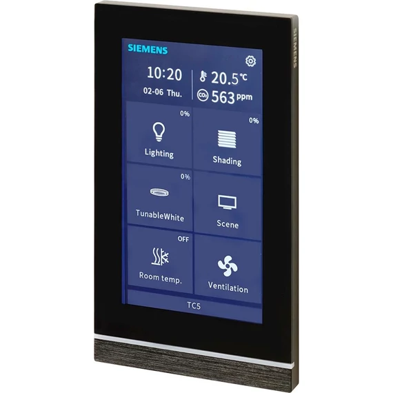 Siemens 5WG1 205-2AB22  Touch Control TC5 falikezelő – KNX touch panel, fekete