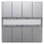 Siemens DELTA style 5WG1287-2DB42 - 8 gombos taszter, platina színű, státusz LED-ek nélkül